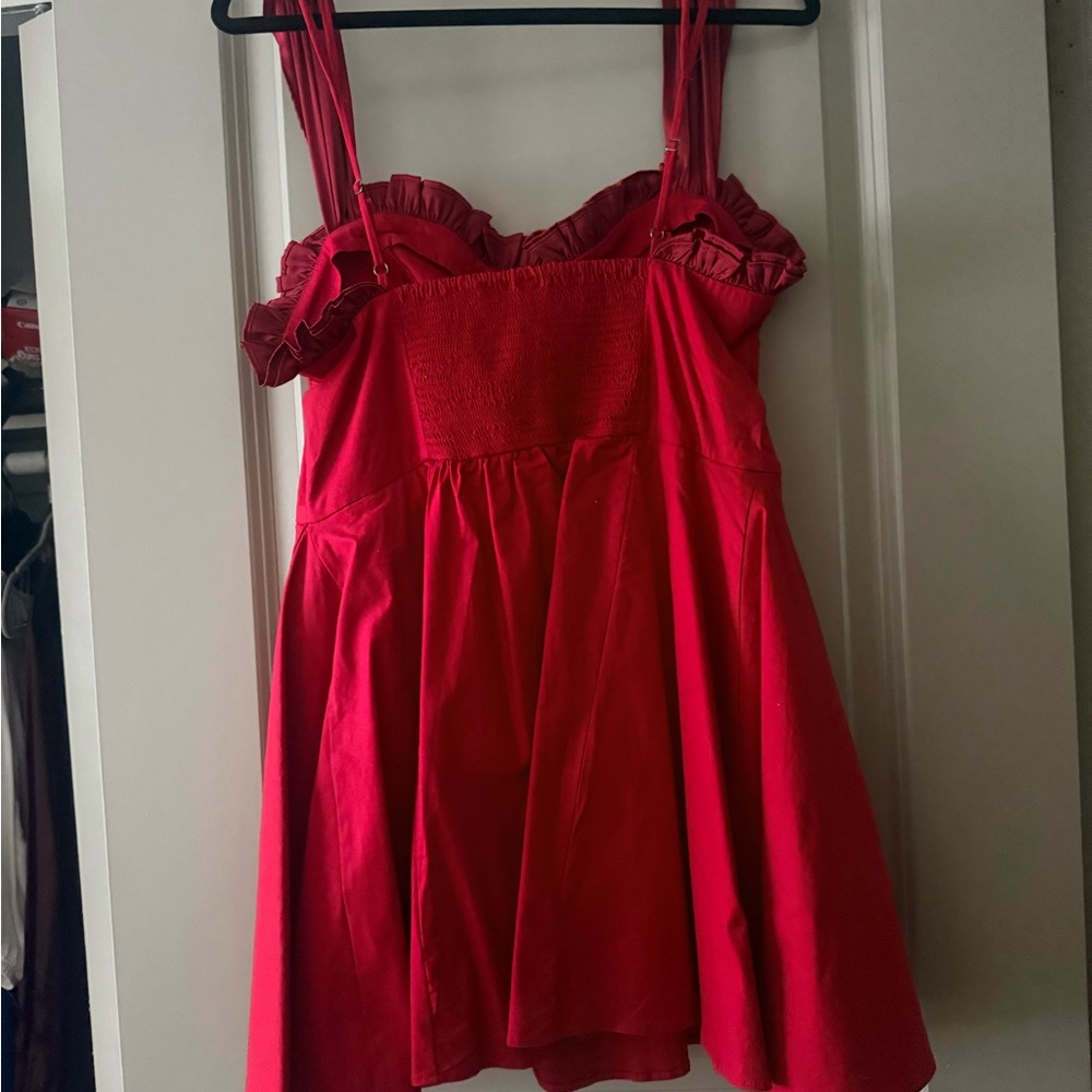 Red Ruffled Free People Mini Dress - Picture 2 of 2